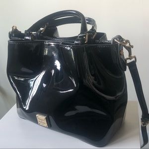 Dooney & Bourke Black Patent Leather Shoulder Bag